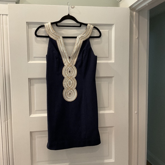 Lilly Pulitzer Valli Shift Dress True Navy Size 4 - Picture 1 of 3